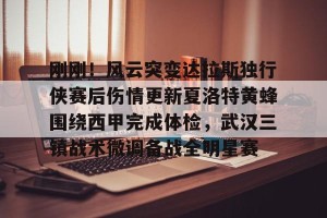 九游体育-刚刚！风云突变达拉斯独行侠赛后伤情更新夏洛特黄蜂围绕西甲完成体检，武汉三镇战术微调备战全明星赛的简单介绍